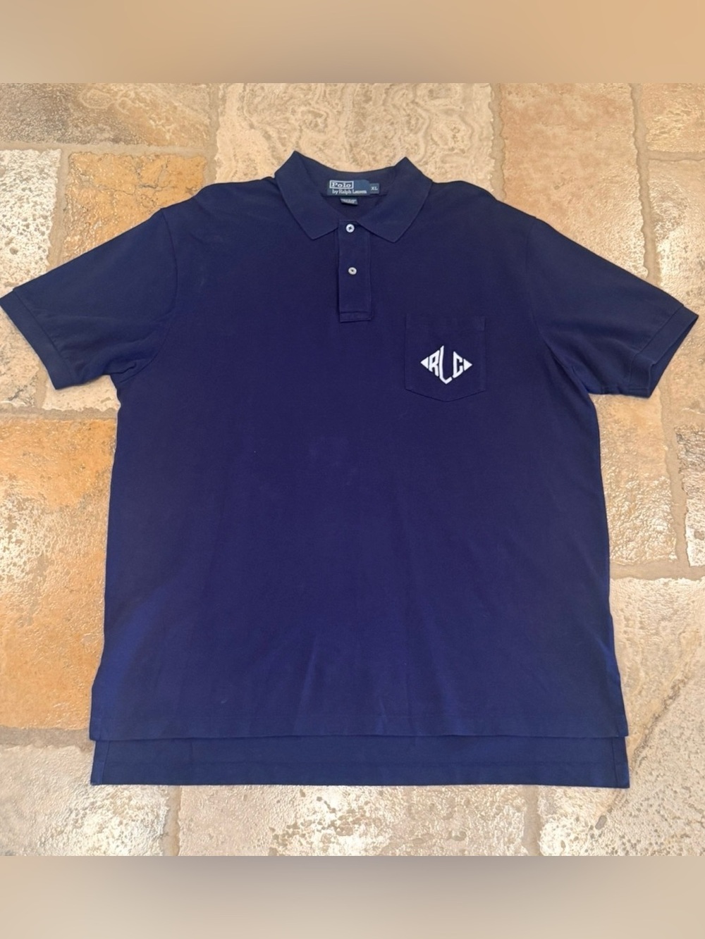 Ralph Lauren Dark Blue Short-Sleeve Polo with Pocket Logo